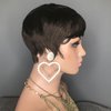 HOTKIS Pixie Cut Wig Human Hair for Black Women Short Brown Human Hair Wigs Glueless Short Pixie Wig Boy Cut Wig 4# Color Pixie Wigs 4 inch