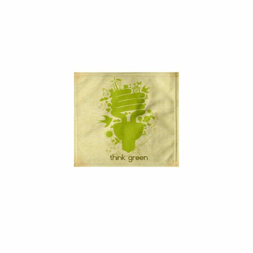 3dRose Think Green Earth Day Conserve Energy Eco-Friendly Light Bulb Design - Towels (twl-104538-3)