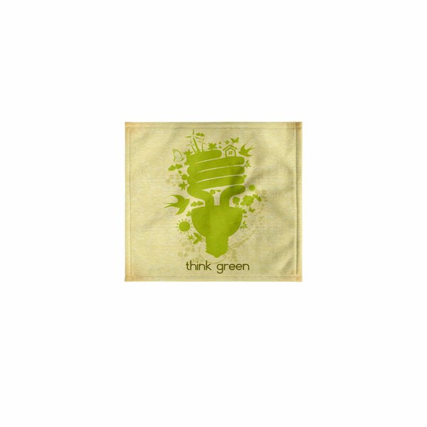 3dRose Think Green Earth Day Conserve Energy Eco-Friendly Light Bulb Design - Towels (twl-104538-3)
