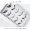Sicurl The Day&Night Lashes Pack, 5 different mixed eyelash styles, Individual Lashes, Easy to Apply, No Lash Glue Included, 5 Sets of Eyelashes
