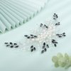 Kercisbeauty Black Crystal Beads Pearl Headband for Women Girls Wedding Bridal Handmade Hair Jewelry Hair Styling Hair Accessories
