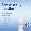 Brushmo Genuine Compact Replacement Toothbrush Heads Compatible with Philips Sonicare E-Series HX7012, fits Essence and Other Screw-On Electric Toothbrush Models, 6 Pack