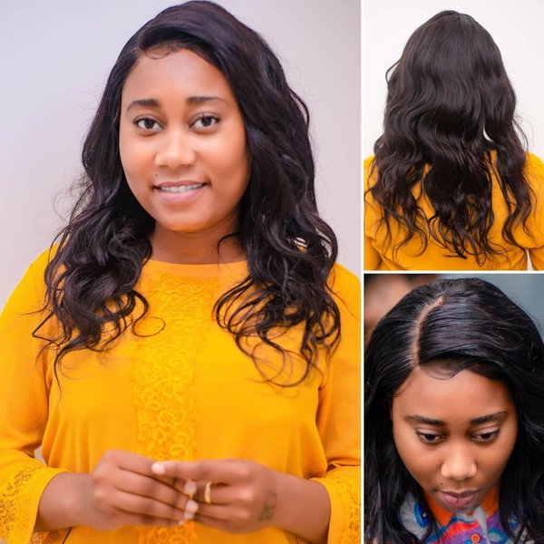 H&W Wigs Body Wave Lace Front Wigs Human Hair Pre Plucked Glueless 13x4 Full Lace Frontal Wigs Human Hair with Baby Hair 180% Density Natural Black Hair Color for Women 20 inch