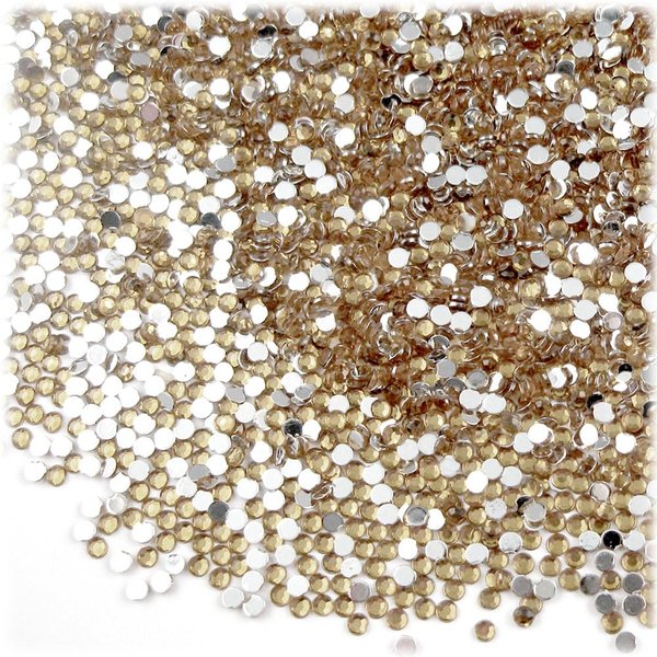 The Crafts Outlet 2,500pc Loose Flatback Acrylic Rhinestones Round 2mm Tiny for Nails - Flatback Crystal Clear
