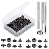 TLKKUE 50 Sets Leather Snap Fasteners Kit 10mm Black Metal Snap Buttons kit Stainless Steel with 4pcs Snap Fastener Installation Tools for Sewing Clothing, Bracelets, Jackets, Bags Belt, DIY Crafts