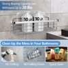 Smatorga Adhesive Shower Caddy 2 Pack Shower Organizer Shelf, No Drilling Stainless Steel Bathroom Storage Rack for Inside Shower Shampoo Conditioner Holder,Silver (Shower Caddy Sliver)