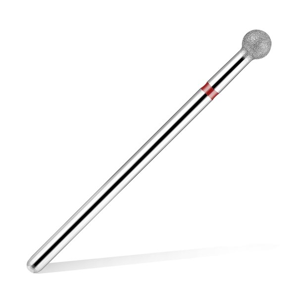 Dimeho Nail Drill Bits Cuticle Clean,1 Pcs Diamond Ball Head Burrs Nail Bits Professional Dead Skin Manicure Tools Safety Remove Cuticle Drill Bit(Round Shape)