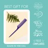 Allegro Combs 61 XL Rat Tail Combs Wide Tooth Comb Detangling Hair Styling Coarse Hair Foiling Thick Back Parting Combs Hairstylist Combs For Women Made In USA 3 Pc. (Dark Purple)