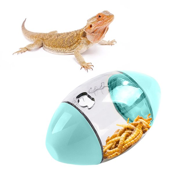 ALI2 Lizard Feeder Toys Bearded Dragon Enrichment Toys Reptile Interactive Rugby Shape Toys for Bearded Dragon, Lizard, Gecko and Small Animals
