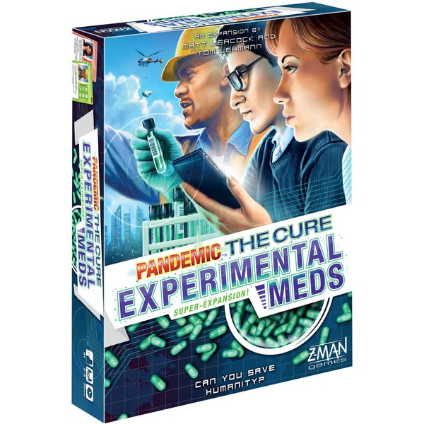Z-Man Games Pandemic The Cure Experimental Meds Board Game EXPANSION | Family Board Game | Cooperative Board Game | Ages 8+ | 2 to 5 players | Average Playtime 30 minutes | Made by Z-Man Games