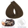 Full Shine Tape in Hair Extensions Human Hair Color 4 Medium Brown Hair Tape In Extensions 12 Inch Tape In Human Hair Extensions 30 Grams 20 Pcs Remy Tape In Hair