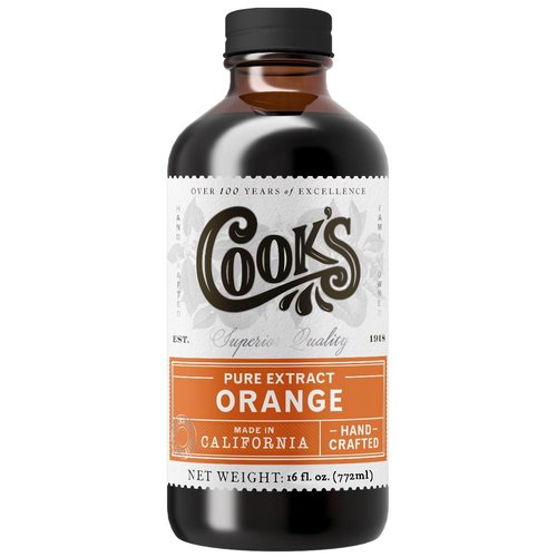 Cook's Pure Orange Extract From Florida Oranges | For Ice Cream, Cakes, Breads, Cookies and Drinks, 16 oz