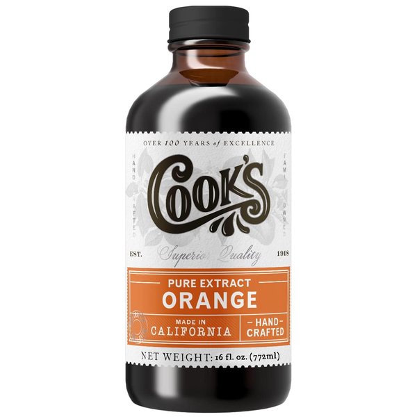 Cook's Pure Orange Extract From Florida Oranges | For Ice Cream, Cakes, Breads, Cookies and Drinks, 16 oz