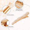 WILLBOND 16 Pieces Pearls Rhinestone Hair Clips, 4 Colors - Durable Alligator Hairpins for Women Girls Hair Styling Tools Accessories