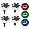 4Pack Paw Print Solar Lights Color Changing Solar Paw Print Lights Outdoor Waterproof, Dog Paw Solar Ground Lights Garden Lawn Landscape Path Lights Dog Print Cat Bear Paw Animal Footprint Yard Lights