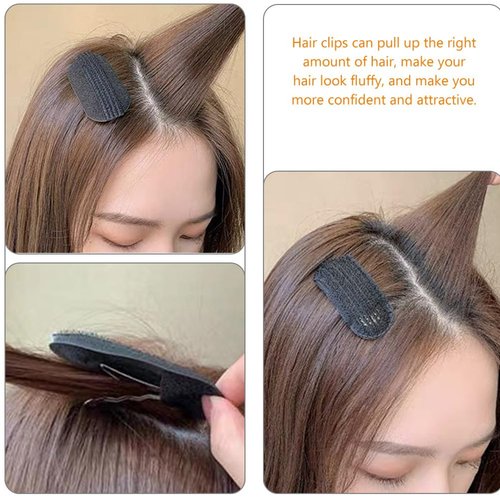 FOMIYES 12pcs Fluffy Hairpin Invisible Fluffy Hair Clip Black Hair Clips Snap Barrettes Black Sponge Bump Fluffy Hair Padding Fluffy Hair Clips Blonde Hair Volume Base Hair Holder Bump Pad