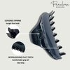 Parcelona French Boss Thin and Narrow Glossy Black Medium Covered Spring Jaw Hair Claw Clip Clutcher Clamp for Fine and Long Hair Types