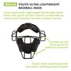 Champion Sports Lightweight Youth Catchers Mask - Full Face Protection - Comfortable Fit - Metal Frame - Helmet Harness - Ideal Catchers Mask for Young Catchers,Black