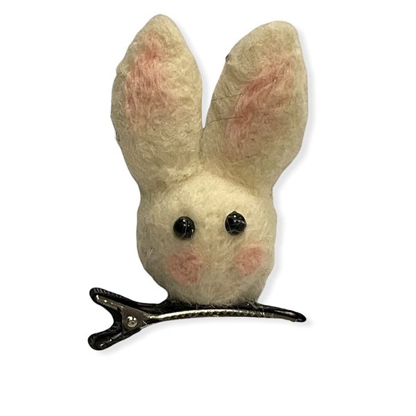 Easter Bunny Hair Clip, Easter Hair Clip, Holiday Hair Clip, Girls Hair Accessory, Partially Lined Alligator Hair Clip, Easter Rabbit Hair Clip