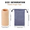 Skylety 30 Pieces Finger Sleeves with 1 Storage Bag, Thumb Splint Brace Support Protector Breathable Elastic Finger Tape for Pain Relief Arthritis Trigger Finger Sports Basketball Baseball (Beige)