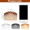 16 Pieces Women Hair Comb Accessories French Hair Side Combs Plastic Twist Decorative Comb Hair Clips Bridal Wedding Veil Teeth Hair Combs for Girls (Black, Transparent, Light Coffee, Dark Coffee)