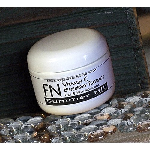 Summer Hill Botanicals Handcrafted FN Vitamin C With Blueberry Extract Face & Neck Moisturizer with Hyaluronic Acid, 4 ounce