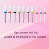 ERUIKA 22 pcs Nail Drill Bits Sets,3/32 Inch Nail Bits for Nail Drill,Ceramic Diamond Rainbow Nail Drill for Milling Cutter ,Acrylic Gel Nails Home Salon