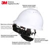 3M Hard Hat SecureFit H-701SFR-UV, White, Non-Vented Cap Style Safety Helmet with Uvicator Sensor, 4-Point Pressure Diffusion Ratchet Suspension, ANSI Z87.1