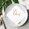 Geloar Oh Babies Cocktail Napkins for Baby Shower, 100 Pack Gold Oh Babies Twins Paper Cocktail Beverage Napkins in Bulk for Baby Shower Baby Welcome Party Decorations | 2-Ply, 5x5 Inches (Oh Babies)