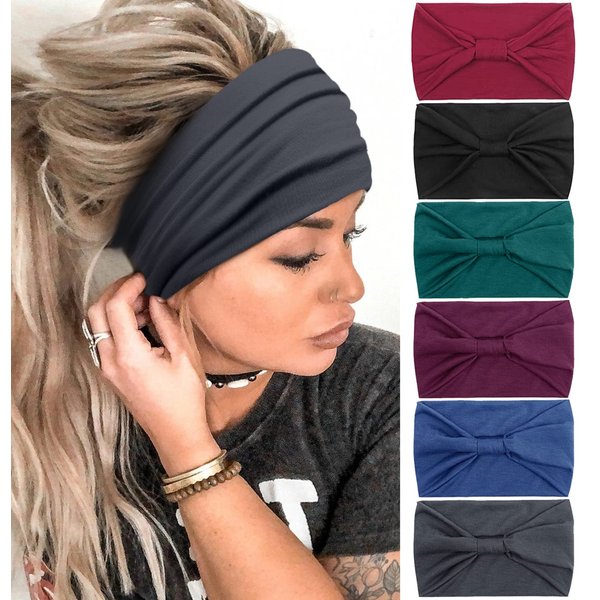Tobeffect Headbands for Women African Boho Wide Hairband Headband Knotted Head Wraps Turbans Hair Accessories