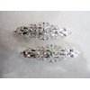 Small pair of antique silver or rose gold crystal hair clip clamp (Crystal option: With crystals, Primary color: Silver)