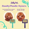 Jelly Pet Universal Slicker Brush for Dogs, Dog Grooming Brush, Remove Tangles and Dead Undercoat, Tuffer Than Tangles Maltese Shi-Tzu Poodle Bichon, Soft Pins, Purple, Small