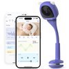 BOOPOO Smart Baby Monitor Contact-Free AI Solution for Breathing Tracker & Cry/Cross/Safe Zone Detection, 2K Viedo Camera HD Night Vision, 2-Way Audio, Soothing Sounds, No Monthly Fee(Crib Mount)