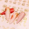 Flowers Nail Art Stickers Decals Gold Line Designs Nail Supplies 3D Self-Adhesive Leaves Floral Nails Decals Acrylic Nail Sticker for Women Girls Manicure Decorations Accessories Set 12Sheets