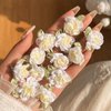 30 PCS Small White Flower Hair Clips Cute Floral Small Hair Pins Decorative Sweet Hair Barrettes for Women Girl Wedding Bridal Hair Accessories Daily Use Mini Hair Pins