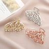 KISSKIKO Metal Hair Clips for Women - 3 Inch | Nonslip Gold and Silver Small Claw Clip 3 Pcs | Hair Claw Clips Suitable for Girl Hair Accessories Gift
