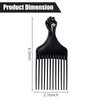 Soft 'N Style Black Afro Comb, Hair Pick for Curly Hair, Plastic Afro Pick for Women and Men, Detangle Wig Braid Hair Styling Comb, Hair Pick Comb for Styling, Curly Hair Comb