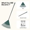 ORIENTOOLS Garden Leaf Rake, Garden Rake with Adjustable Extendable Steel Tube 43 to 66 Inches, Lightweight Yard Rake, with 26 Tines, Rakes for Leaves Lawns Yard Shrub (Black Handle)