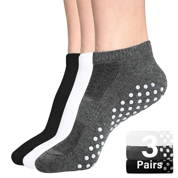 DIBAOLONG Non Slip Yoga Socks for Women, Anti-Skid Gripper Socks Pilates Barre Bikram Fitness Socks with Grips (6.5-9)