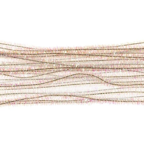 West Coast Paracord Chenille Stems – Fun Pipe Cleaners for DIY Crafts, Art, Decorations – 12 inches by 6 millimeters - Pack of 25 (White Iridescent)