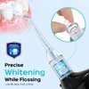 COSLUS Water Flosser Pick with 30pcs Whitening Mint Flavor Refill Combo for Teeth, Braces, Gums Care - Easy to Use, Portable for Coffee Lovers & Travel, Rechargeable, BPA-Free, Black, W40(F5020E)