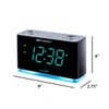 Emerson Smartset Alarm Clock Radio with Bluetooth Speaker with USB Port for iPhone/iPad/iPod/Android and Tablets, 1.4" Cyan LED Display and Night Light, ER100301