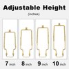 Lamp Shade Holder, 7 8 9 10 inch Adjustable Lamp Harp, Hardware Parts Included Brass Harp Frame and Finials, Standard Saddle, E14 E26 E27 Light Base UNO Fitter Adapter, Lamp Bracket Accessories (Gold)