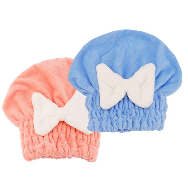 Tihebax 2Pcs Microfiber Hair Wrap Hair Drying Cap Hair Plopping Cap Towel Curly Hair Drying Towel Wrap for Women (Blue and Pink)