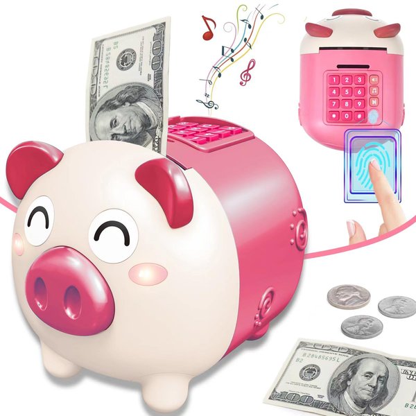 Kids Toys for 3 4 5 6 7 8 Year Old Girls, Piggy Banks Toy for 8-12 Year Old Girls Boys Birthday Gifts Toy Gifts for Kids Coin ATM Electronic Piggy Banks Toys Great Christmas Ldeas for Kids, Age 3-12