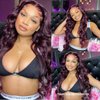 SUPERNOVA Burgundy Lace Front Wigs Human Hair Dark Burgundy Body Wave Wig 13x4 HD Lace Front Wigs Human Hair for Black Women 99j Wig pre plucked Colored Human Hair Wigs 180 Density (22 inch)