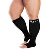 Zeta Wear Plus Size Open Toe Leg Sleeve Support Socks - Wide Calf Compression Open Toe Socks Men and Women Amazing Fit, Travel, Flight Socks, Compression & Soothing Relief, 1 Pair, Size 3XL, Black