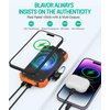 BLAVOR Solar Charger Power Bank, Real Rated 10,000mAh Portable Wireless Charger with USB C Input/Output for Cell Phones, External Battery Pack with Dual Flashlight for Camping (Orange)