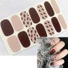 WOKOTO 16 Sheets Gradient Mable Nail Stickers Full Nail Polish Wraps Stickers for Women Girls Gel Nail Strips Stick On Nails Polish Strips with Nail File Nail Gel Stickers Full Finernail Stickers