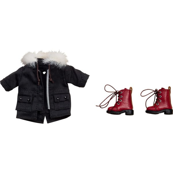 GOOD SMILE COMPANY Nendoroid Doll: Boots and Duffle Coat (Black) Warm Clothing Set